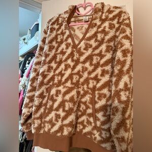 PINK Victoria's Secret Brown and Cream Teddy Jacket